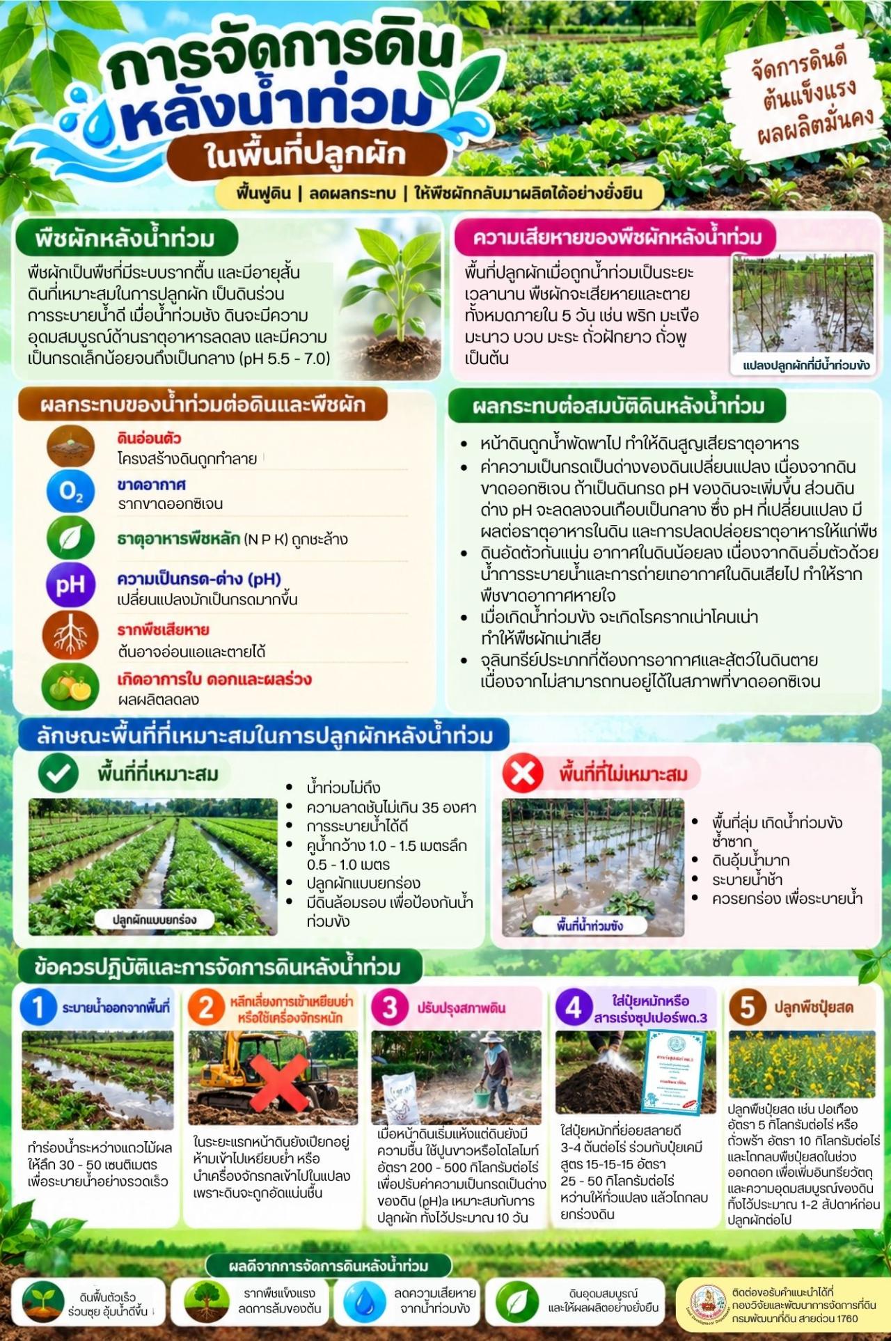 ภาพ แนวทางการจัดการพื้นที่หลังน้ำลด