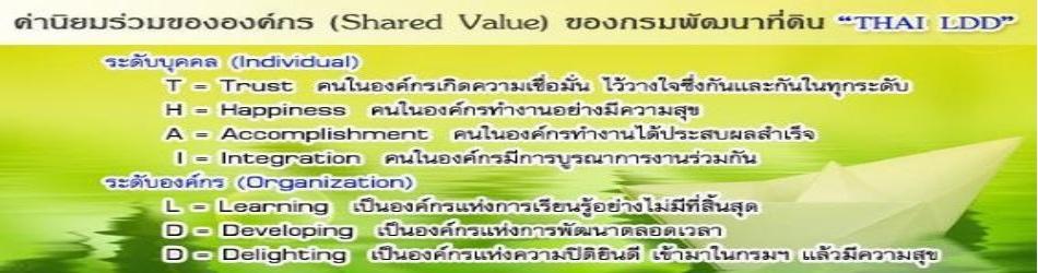 ภาพ ค่านิยมร่วมขององค์กร (shared value) ของกรมพัฒนาที่ดิน