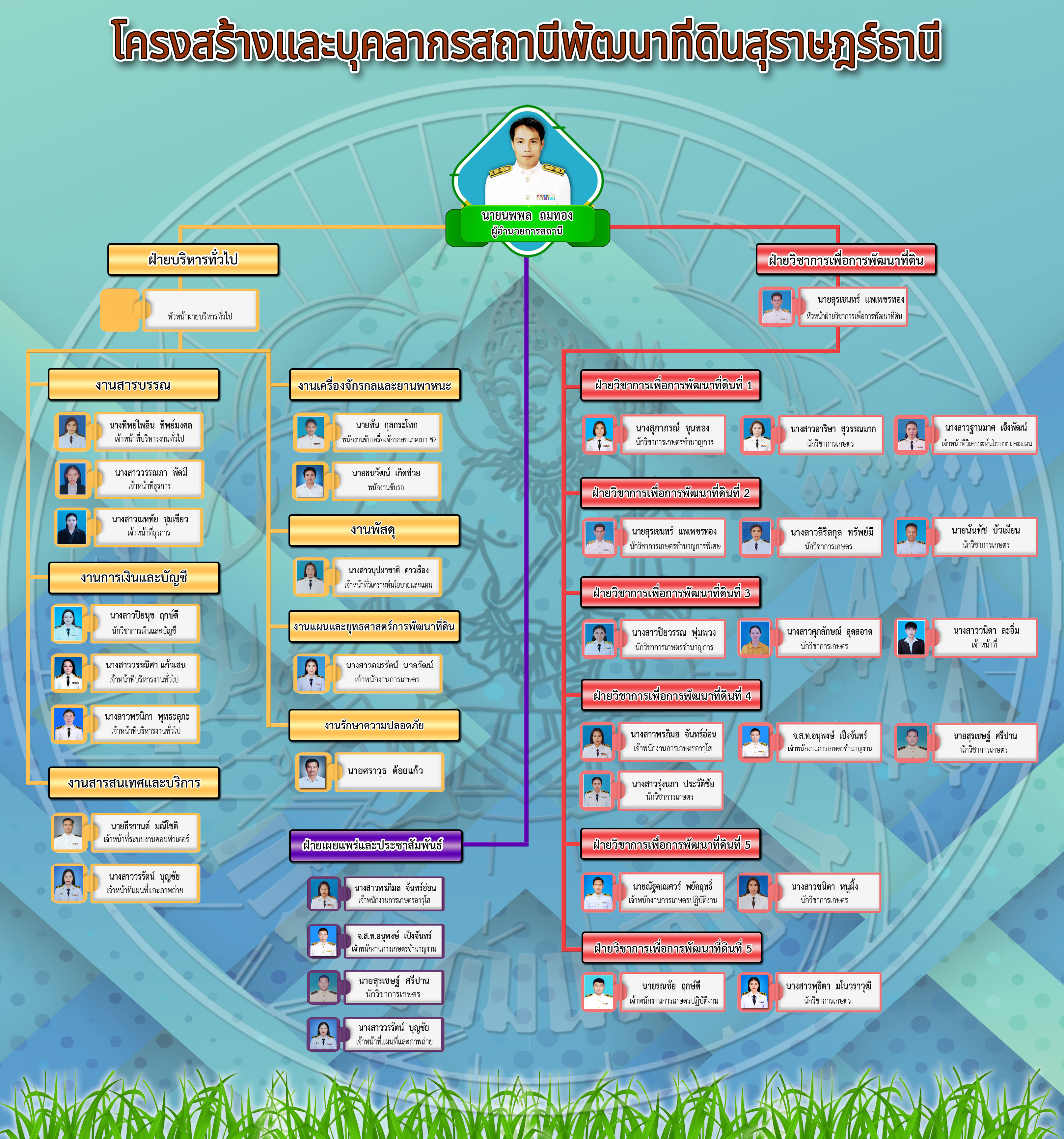 ภาพประกอบโครงสร้างหน่วยงานสถานีพัฒนาที่ดินสุราษฎร์ธานี